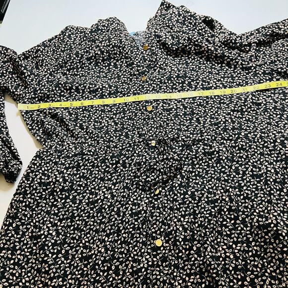 Draper James Floral Long Sleeve Dress Size XXL Black Cream - Picture 8 of 10
